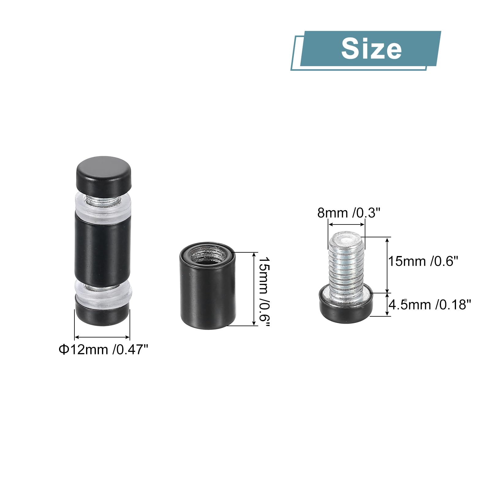 Uxcell 12 Pcs Standoff Screws, 1/2" X 2.36" Stainless Steel