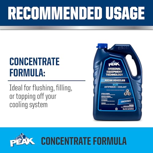 Image of PEAK OET Extended Life Blue Concentrate Antifreeze /Coolant for Asian Vehicles, 1 Gal. (Pack of 2)
