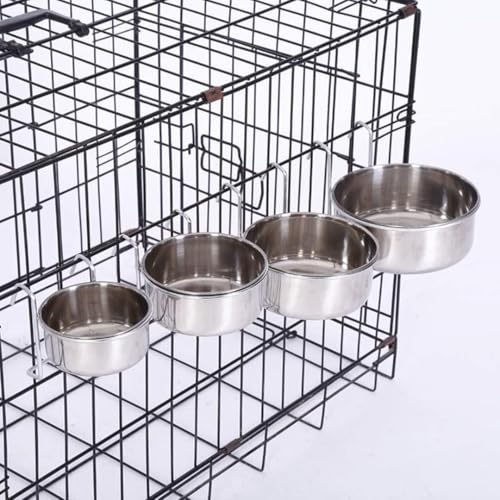 Image of Pets Empire Best Stainless Steel Birds Coop Cup Feeder Bowl (300ML, COOP Cup Hook Holder)