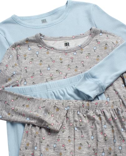 Rene Rofe Girls' Pajama Set - 4 Piece Cozy Yummy and Waffle Long Sleeve Sleep Shirt and Pajama Pants for Little Girls (2T-10)3