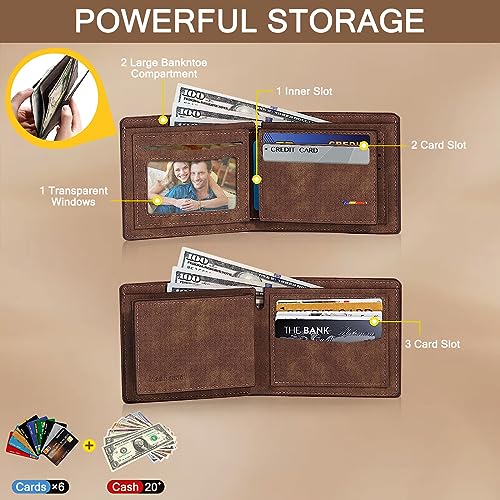 Personalized Custom Photo Wallets for Men Customized Engraved Initial Name/Photo Wallet Gifts for Husband Boyfriend Dad Son Birthday Anniversary Christmas Gifts (Style 2)4