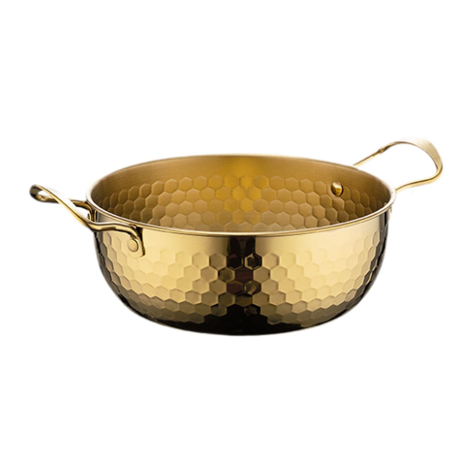 Twisaxc Golden Household Ramen Pot Sturdy Fast Heating Convenient For Preparing Soups Ramen And Delicious Dishes Household Pot With Handle Soup