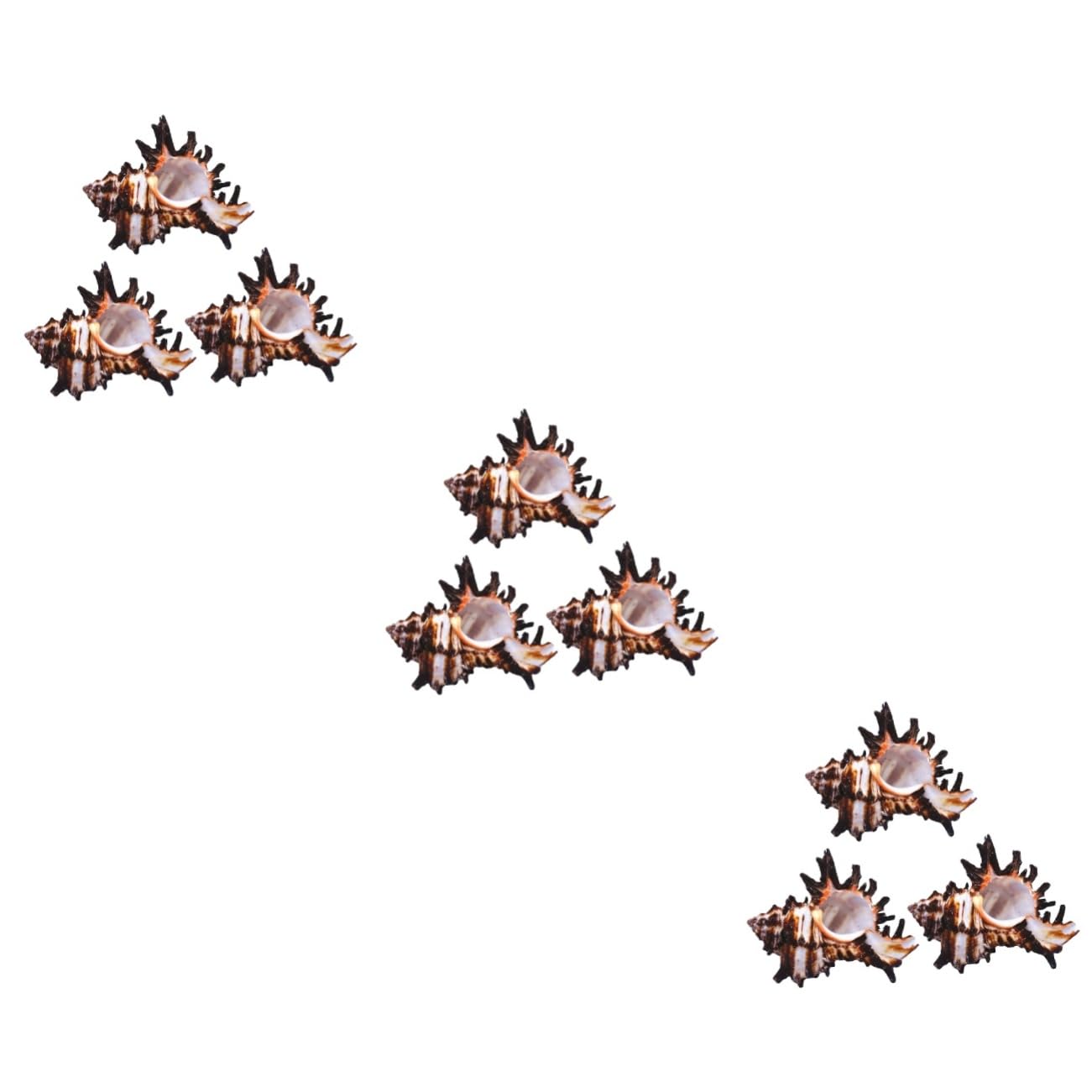 Sosoport 3sets Sea Shells for Crafting Conch Decorative Statue Fish Tank Adornments 3pcs*3