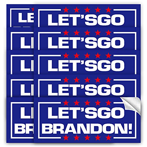 SportsWell Let's Go Brandon Sticker Car Bumper Sticker Decal FJB Sticker Meme Sticker 7"3" for Truck Window Laptop Hard Hat Type B 10 Pack 7"3"