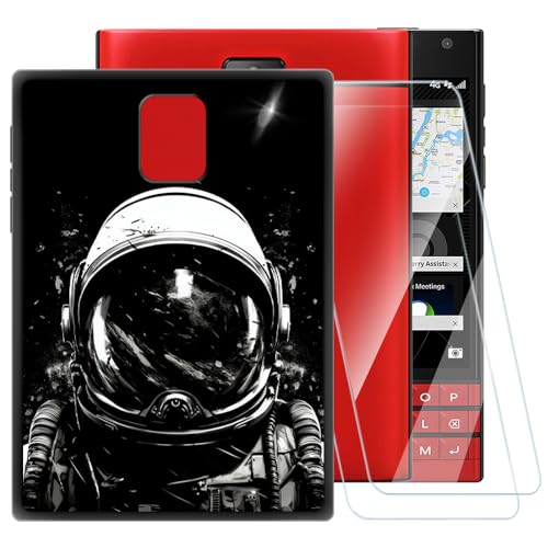 Coque TPU Imprimée + Lot de 2 Vitres Trempées Compatible avec Blackberry Passport Q30, Coque Artistique Fine Antichoc, Résistante aux Rayures, Protection...