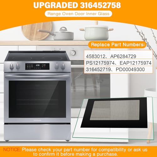 Image of UPGRADED 316452758 Outer Oven Door Glass Compatible With Crosley Frigidaire Range Door Glass Parts 29.3 inch x 20.2 inch Stove Outer Glass Door Panel Replacement 4583012 AP6284729 PS12175974 316452719