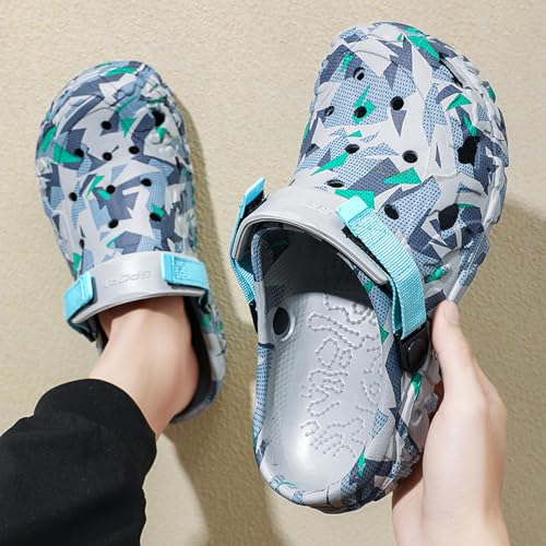 Image of SECHRITE Men's Clogs Athletic Sports Outdoor Sandals Water Beach Shoes Slippers Sandals Lightweight Comfortable with Adjustable Back Strap