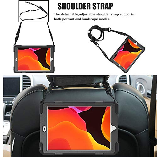 Zenrich Ipad 10.2 Case, Ipad 9Th/8Th/7Th Generation Case With Screen Protector Pencil Holder Kickstand Hand Strap And Shoulder Strap,Zenrich Case For Ipad 10.2 Inch 2021/2020/2019 Released-Black #TOP5