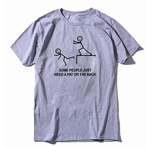 T-shirt O-cou t-shirt coton casual hommes d'été lâche gris S