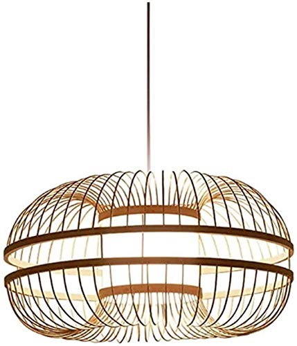 Lampe tissée pour salon de thé et restaurant plafonnier rotin naturel