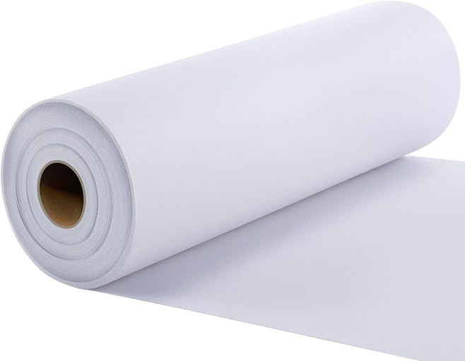 New Upgraded Heavy Weight White Iron-On Non-Woven Fusible Interfacing Heavy Weight Non-Woven Interfacing Iron On Polyester Single-Sided Interfacing for Crafts Supplies, 11.8 Inch x 30.6 Yard