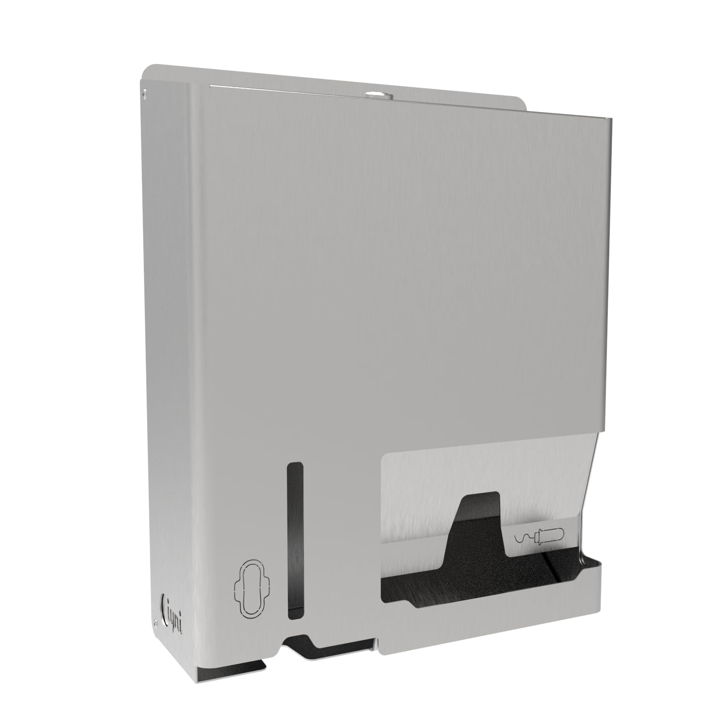 Distributeur de Protections Hygiéniques Murale – 2 Colonnes – pour Serviettes Hygiéniques et Tampons – Acier Inoxydable – pour Ecoles, Lieux Publics - Iyni (1, INOX brossé)