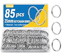 85 Stück Schlüsselringe 25mm, Caianwin Schlüsselring Metall Schlüsselanhänger Ring für Schlüssel,Schlüsselanhänger Zubehör,Basteln,Ornamente und DIY