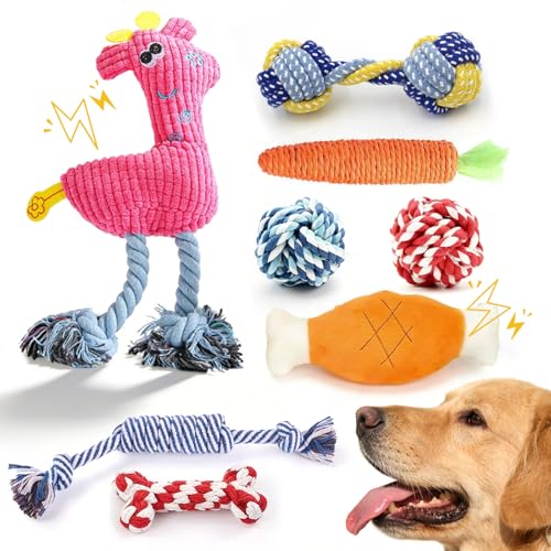 Aoksily 8 Pièces Jouets pour Chien,De Jouet Chiot Chien,Jouet Chien Indestructible à Mâcher pour Petit et Moyen
