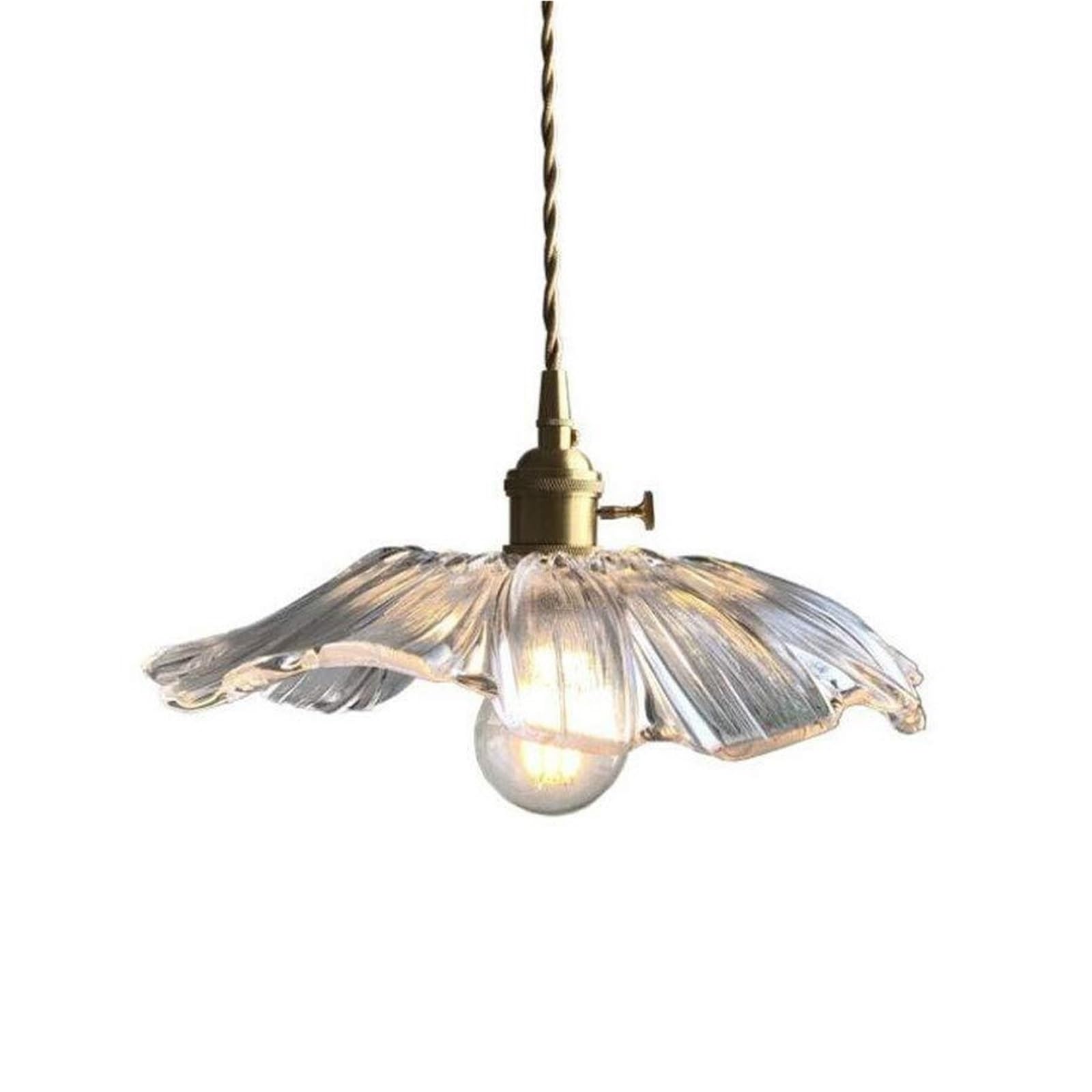 Suspension lotus en verre rétro à hauteur réglable pour salon