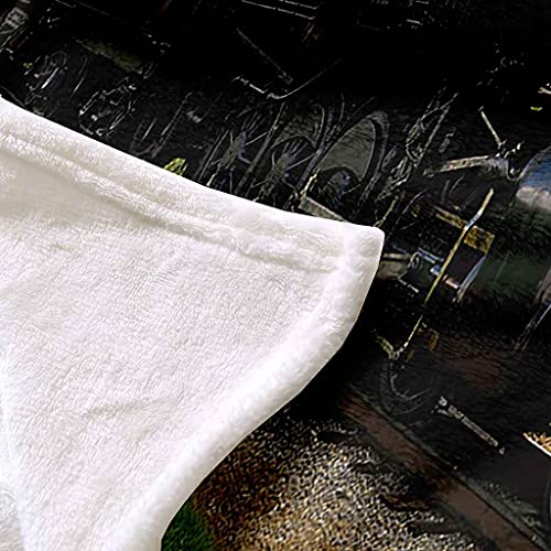 Couverture microfibre douce et confortable train noir effet relief 3D