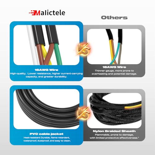 Image of 4 Pin 5 Wire Trailer Wiring Harness Kit, Malictele 50FT 16AWG Core with Jacketed Cable Trailer Light Kit 4 Way Flat 5 Wire Trailer Plug for Rewiring Both-Side Taillights on Trailers RVs and Boats