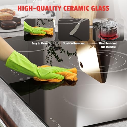 Image of Noxton Electric Cooktop 30 Inch, 5 Burners Electric Stovetop, Drop-in, 240V