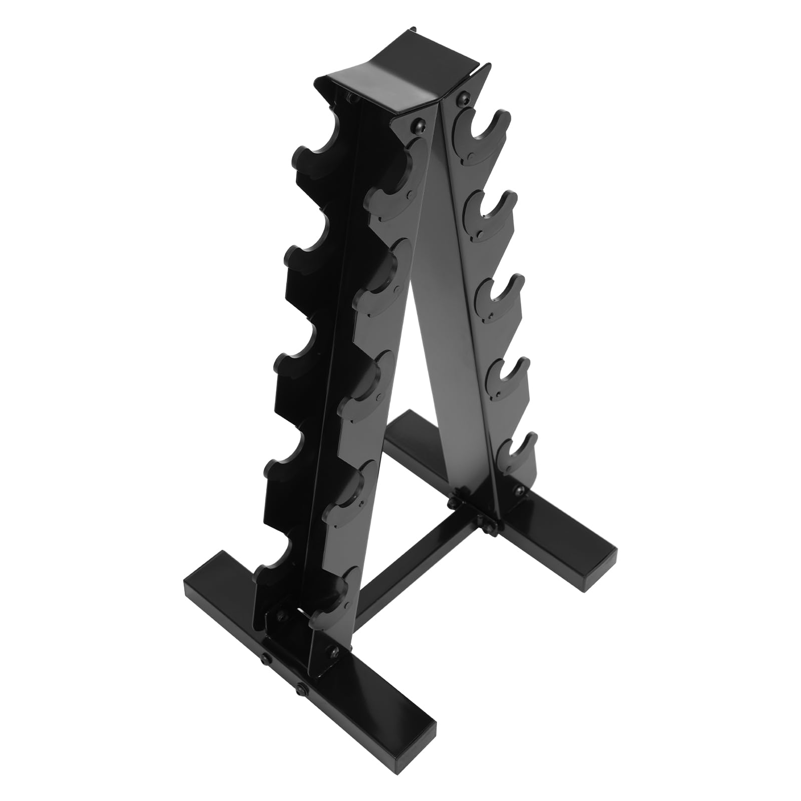 Supporto per manubri a 5 ripiani, in acciaio, 100 kg, con telaio ad A, 34 x 32 x 65 cm, salvaspazio, sottile, 13,39 pollici, antiscivolo in gomma, stabile per la casa, la palestra, l'allenamento della