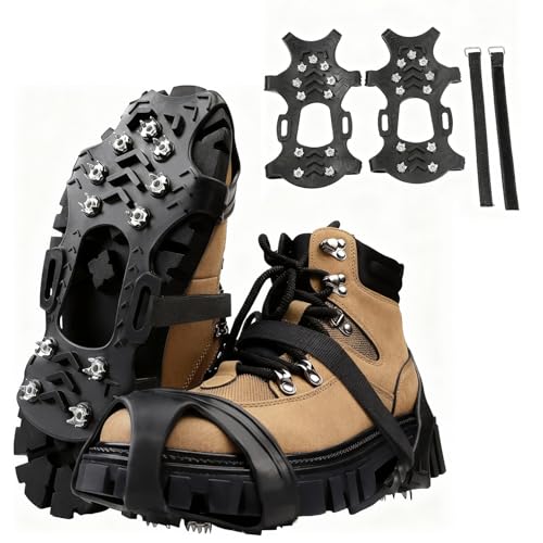 Schuhspikes rutschfeste Schuhkrallen mit 11 Zähnen Steigeisen für Bergstiefel Schnee- und Eisspikes für Herren und Damen Wandern Laufen Schnee EIS Winteraktivitäten im Freien Trekking