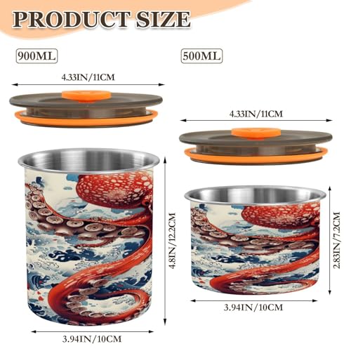 Envase hermético de acero inoxidable para café 17oz rojo miniatura 2