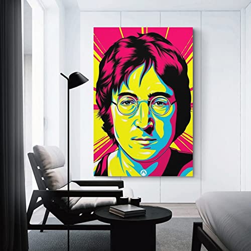 John Lennon Poster pour décoration murale, impression sur toile pour maison, salle de bain, chambre, bureau, salon… - Les Beatles, Paul McCartney, John Lennon, RIngo Starr, George Harrison John Lennon Poster pour décoration murale, impression sur toile pour maison, salle de bain, chambre, bureau, salon… – Image 4
