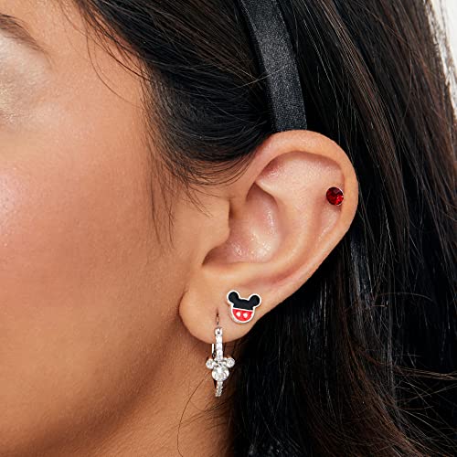 Disney Women’s Birthstone Hoop Earrings – Sterling Silver and Cubic Zirconia Jewelry Featuring Minnie Mouse & Mickey Mouse – April Birthstone3