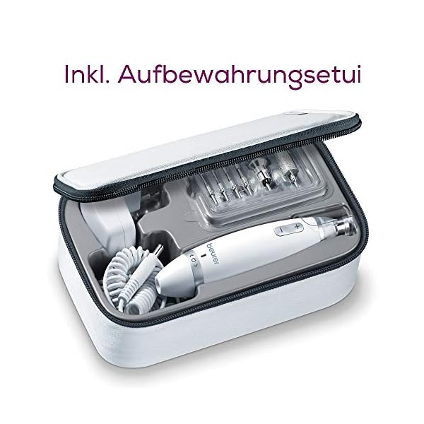 Beurer MP 62 Maniküre-/ Pediküre-Set, elektrische Nagelfeile mit 10 hochwertigen Nagelpflege-Aufsätzen, LED Licht… – Bild 9