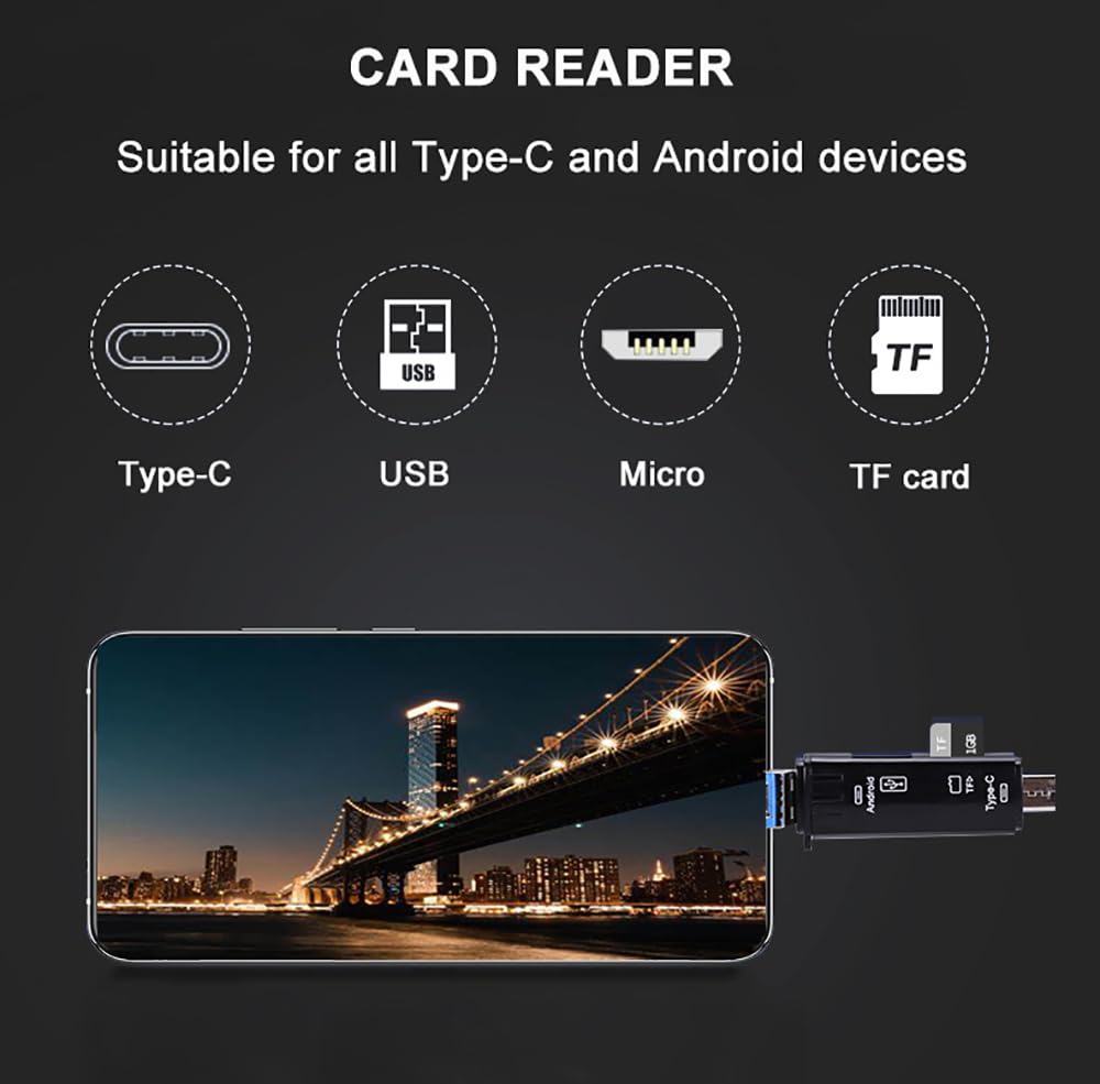 Lettore di schede SD/CF/Micro SD/MS/MMC, IVSHOWCO alluminio adattatore per lettore di schede CF USB-C e USB 3.0, compatibile con iPhone 15, MacBook Pro/Air 2023, iPad Pro, S23