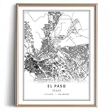 El Paso City Vintage Poster -...