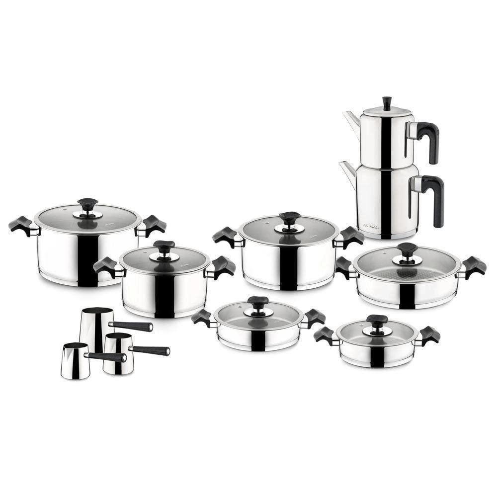 Ar Yıldız King 20 Parça Ideal Set Cam Kapak Siyah