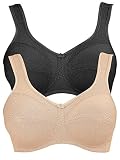 Anita Women's Wire Free Cotton Rich Bra 5427 (Pack of 2) Black Skin 46 D