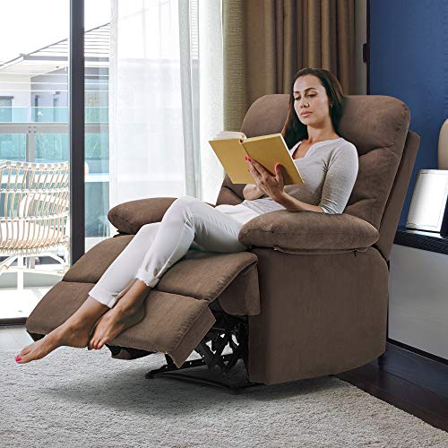HEYNEMO Recliner Chair, Modern Recliner Chair for Living Room, Manual Adjustable Recliner Chair Recliner Sofa for Living Room Bedroom Office, High Back Comfortable Single Chair Recliner Chair Coffee - Thumbnail 5