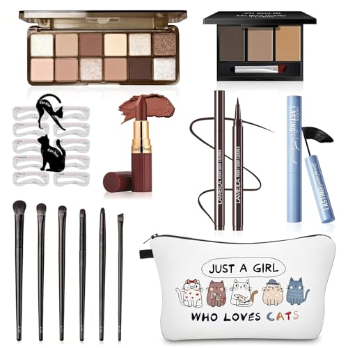 Basic Eye Makeup Kit for Women, 90s Neutral Eyeshadow, Brow Powde...