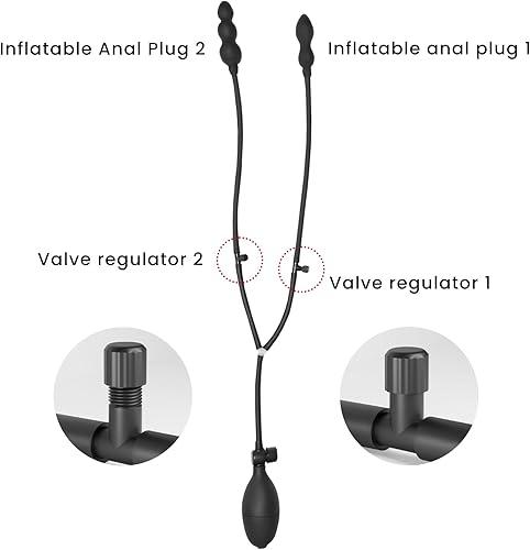 Miniatura 4 de Enchufe anal inflable Juguetes sexuales con 2 bolas anales Tapón anal de silicona, juguetes anales para entrenamiento anal, consoladores anales para