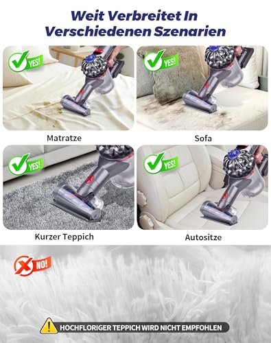 Mini Haardüse Elektrobürste für Dyson V15 V11 V10 V8 V7, Ersatzbürste mit Anti-Tangle Funktion für Matratzen, Sofas, Teppiche, Haustierbetten und Autositze, Entfernt Tierhaare und Allergene