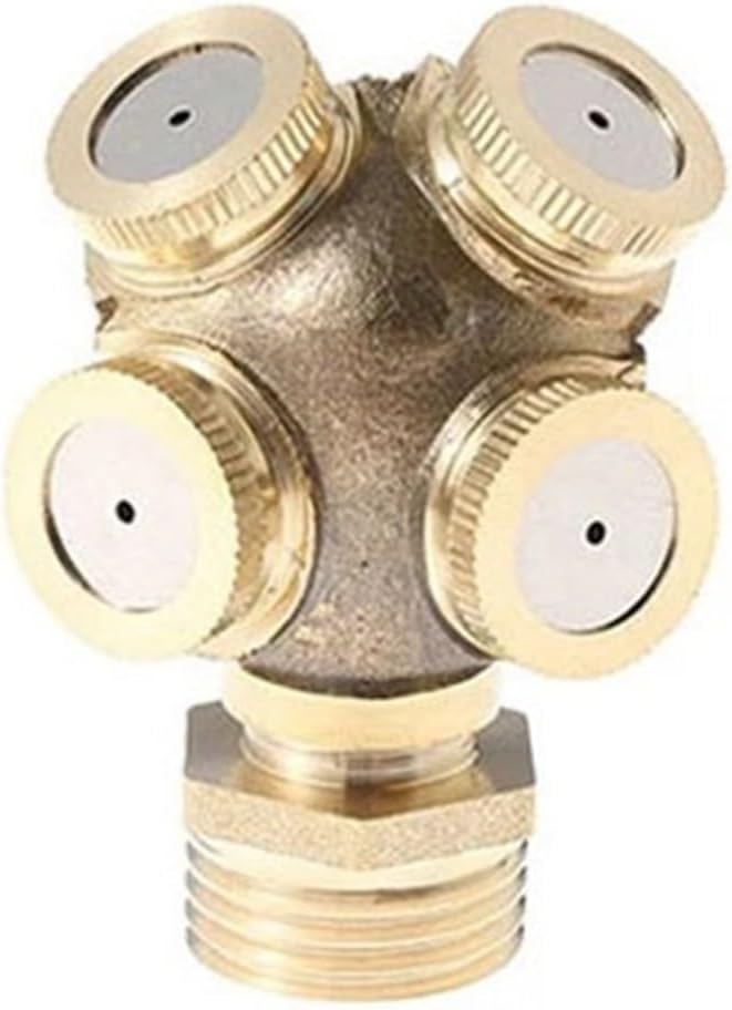 2pcs Water/Nozzle, 1/2" Universal Nebulizer Atomizing Fitting, Porous Head, Sprinkler(2pcs 4 Hole)