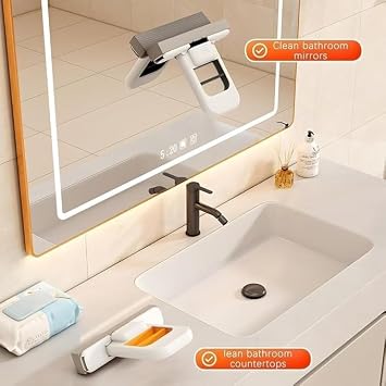 Mini Foldable Desktop Mop, Portable Self-Squeeze Short Mop, Wet and Dry Use Cleaning System, One-Hand Squeeze Handle & Replaceable Head,2026 New Mini Mops for Small Spaces,