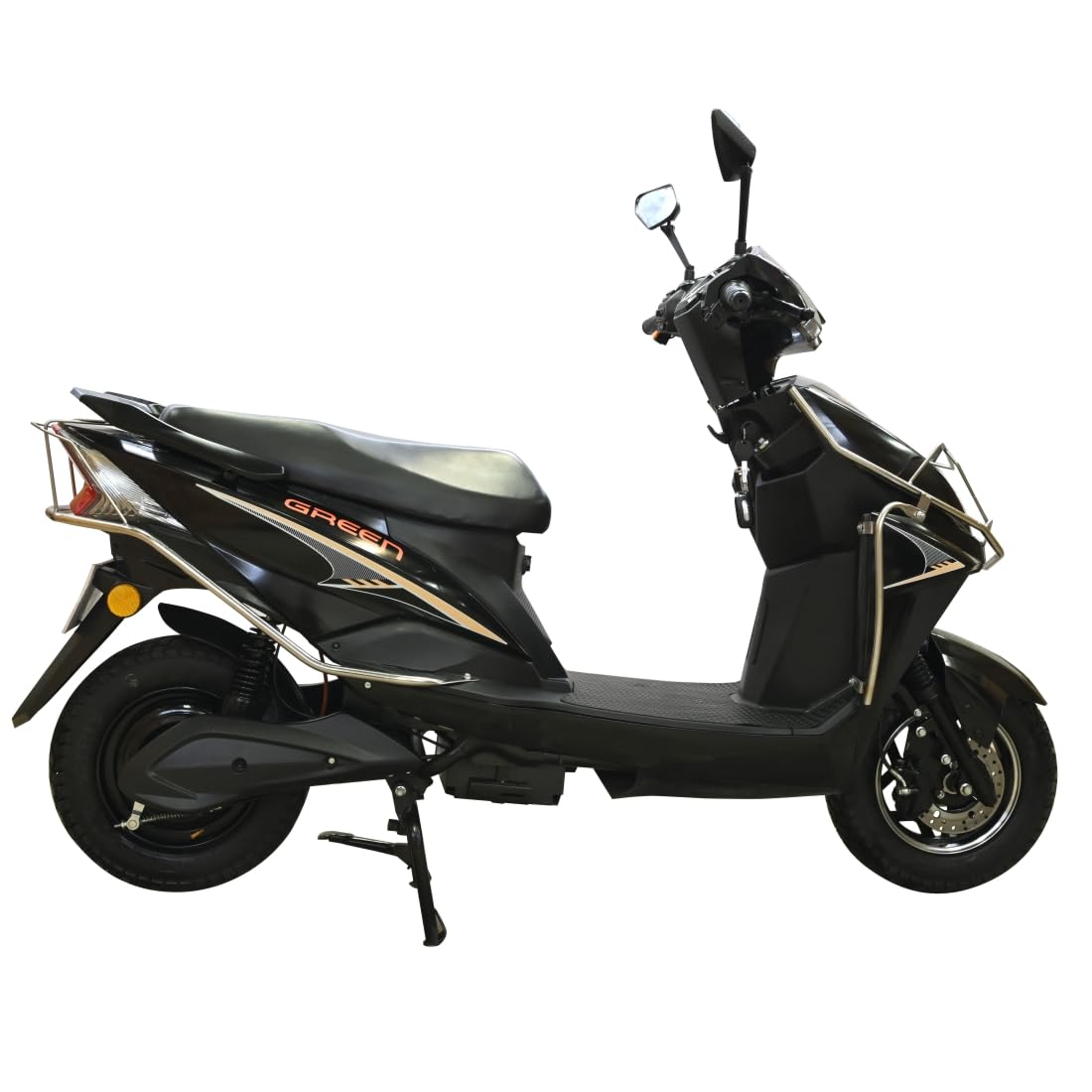 Green Invicta Low Speed Electric Scooter with Steel Frame Non RTO 80KM Range with Portable Charger (Black) discount deal