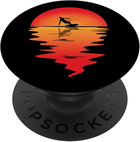 Kitesurfing Vintage Sunset Kiteboarding Kiteboard Kitesurf PopSockets Swappable PopGrip