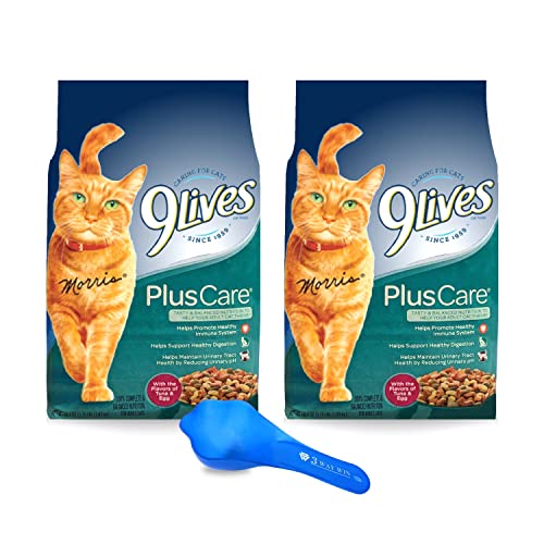 3 Way Win 9 Lives Cat Food Dry Plus Care Bundle | Includes 2 Bags Of 9 Lives Plus Care Dry Cat Food Tuna & Egg Flavor (3.15 Lb) | Plus Paw Food Scoop! #TOP25