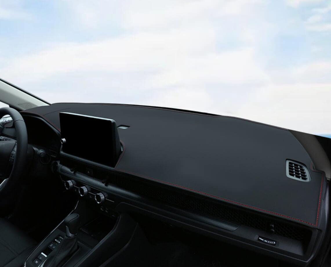 Schwarze Armaturenbrett-Matte im Leder-Stil, Armaturenbrett-Abdeckung, Armaturenbrett-Innen-Konsolen-Pad, kompatibel für Honda CR-V 2023–2024–2025