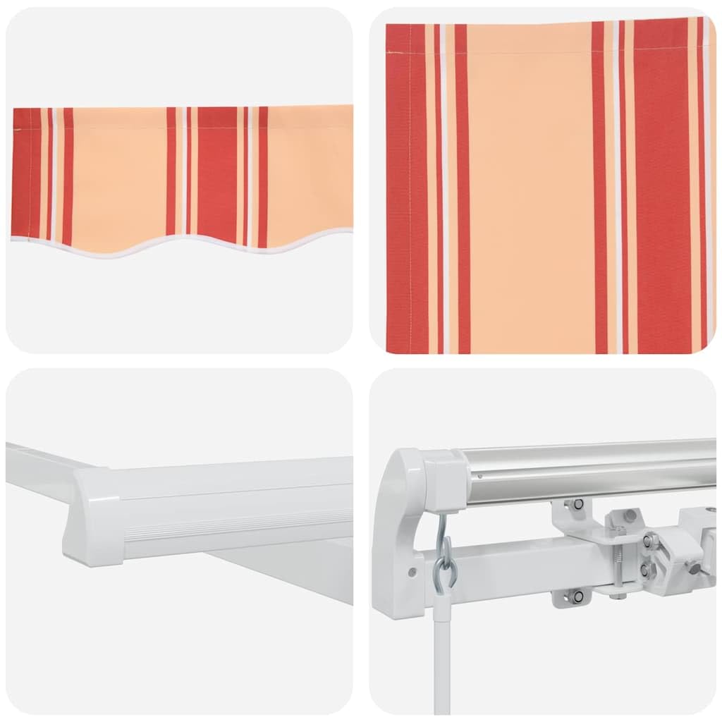 Tenda da sole estensibile manuale, protezione solare, giallo/arancione, 300 x 250 cm | Ombreggiante flessibile con manovella per balcone, veranda e giardino. Angolo di inclinazione regolabile individualmente.