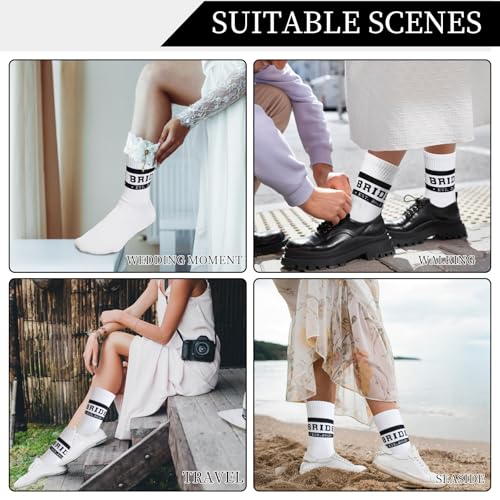 Image of Bride Socks for Bridal Shower Gifts, 2025 Women Bridesmaid Gifts for Wedding Day - Soft White Bride To Be Socks - Bachelorette Party Favors Decorations (BRIDE EST 2025)