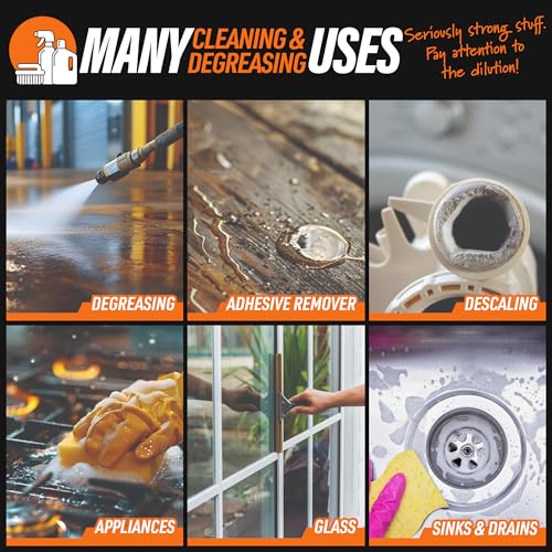 calyptus 50 pure concentrated vinegar  maximum-performance 125x power  technical grade  dilutes easily to 5 acidity 15 cups per gallon  home and outdoor cleaning concentrate  2 gallon