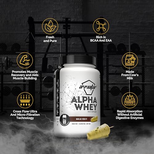 Image of avvatar ALPHA WHEY PROTEIN | 1Kg | Malai Kulfi Flavour | 25g Protein | 25 Servings