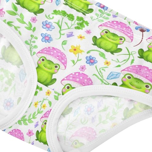 Joisal Cotton Girls Underwear Toddlers Cute Green Frogs Pink Mushroom Little Girl Panties Florals Briefs Undies Kids 2t4