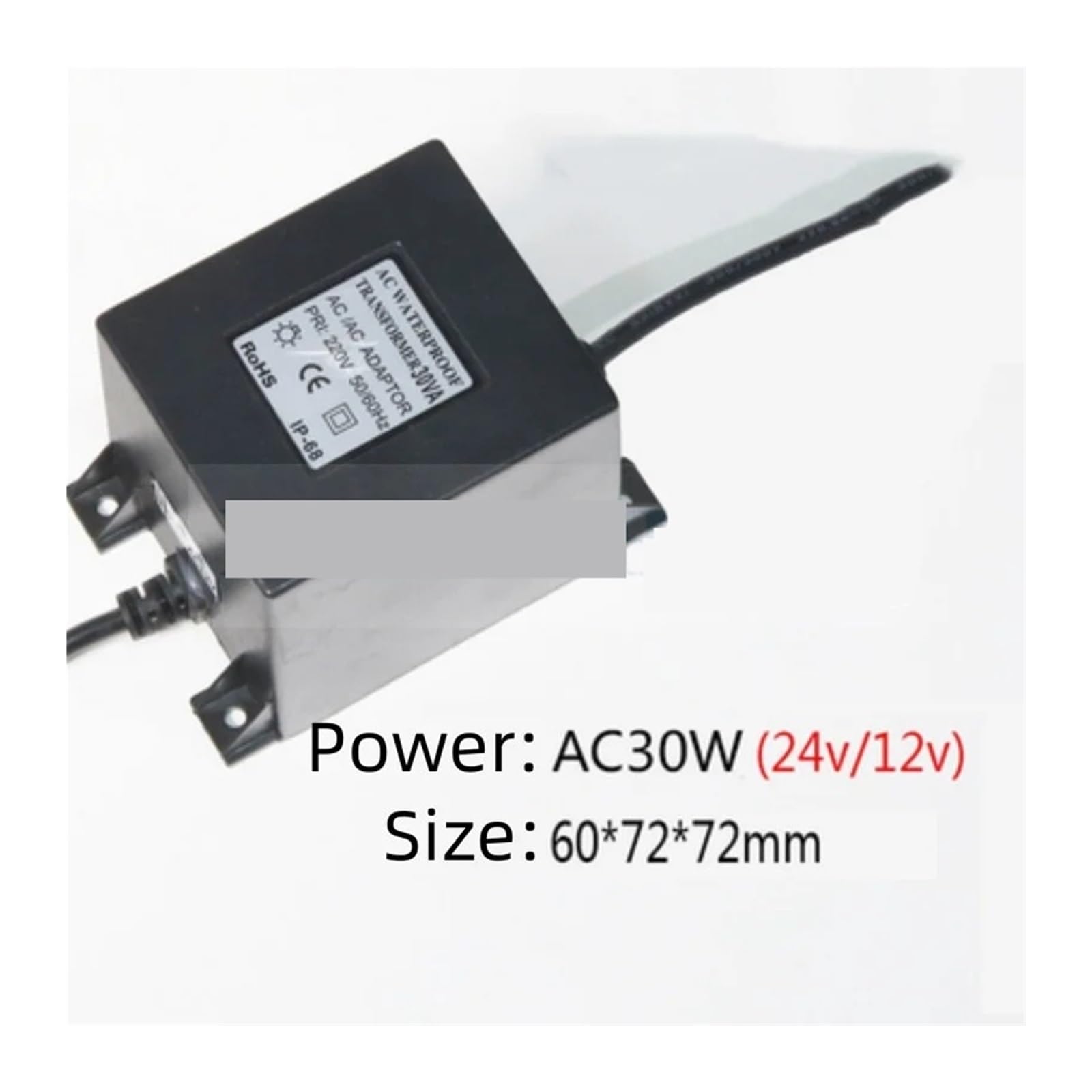Transformador subacuático a prueba de agua Lámpara de fuente Led, lámpara subacuática especial impermeable, transformador 12v24v, encendido, unidad exterior IP68 30W 60W