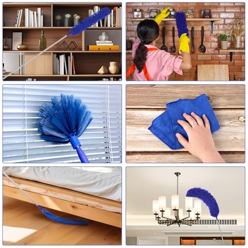 Plumeau réutilisables en microfibre pliable avec manche télescopique extensible de 213 cm