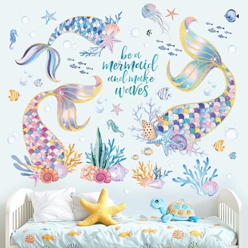 Vinilos Decorativos Colas de Sirena para Pared 30x90 cm miniatura 3